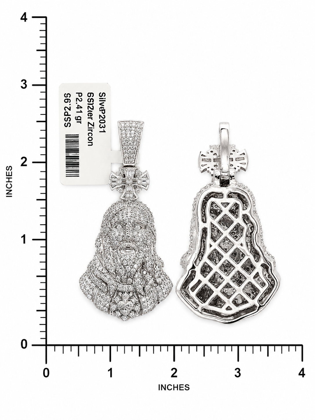 Sterling Silver CZ Religious Pendant – SSP2031