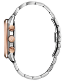 BULOVA SUTTON Six-hand chronograph silver and rose gold tone stainless steel case