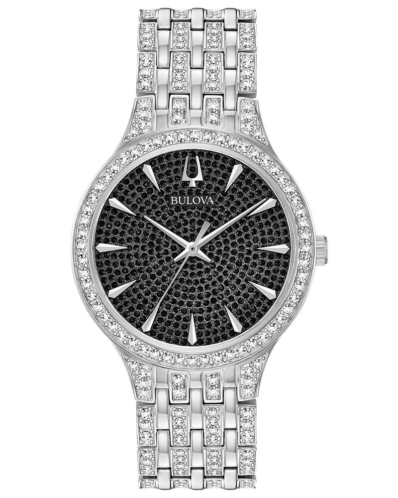 Bulova Phantom 96A227 Men's Silver-Tone Crystal Watch