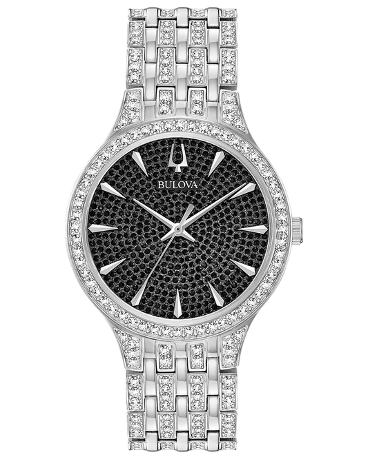 Bulova Phantom 96A227 Men's Silver-Tone Crystal Watch