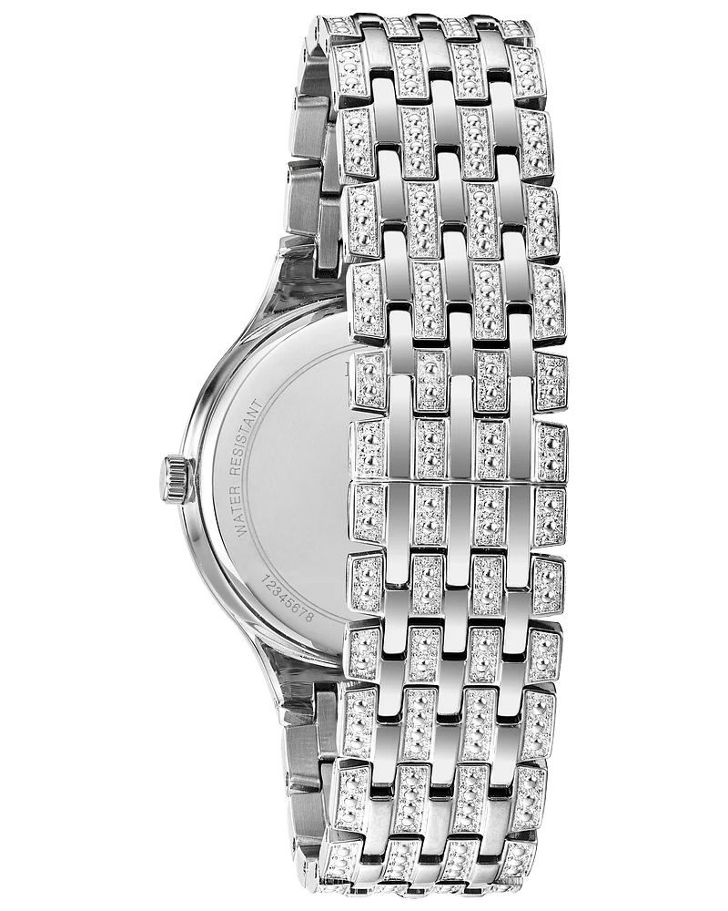 Bulova Phantom 96A227 Men's Silver-Tone Crystal Watch
