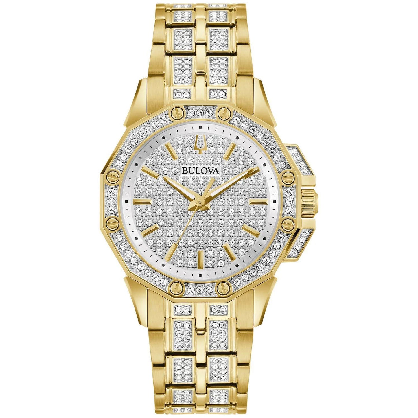 BULOVA CRYSTAL GOLD-TONE 98C126 Watch