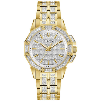 BULOVA CRYSTAL GOLD-TONE 98C126 Watch