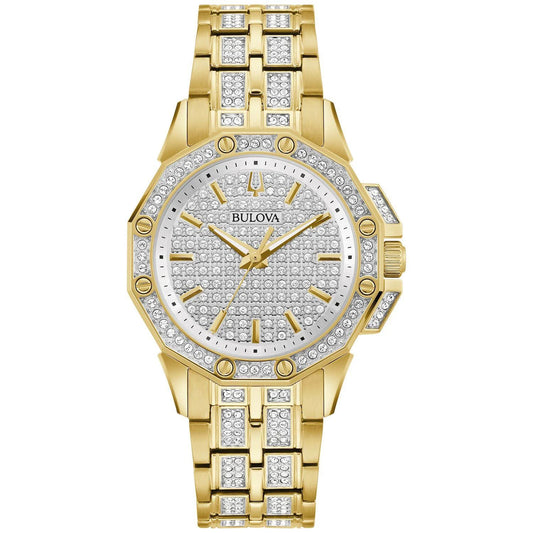 BULOVA CRYSTAL GOLD-TONE 98C126 Watch