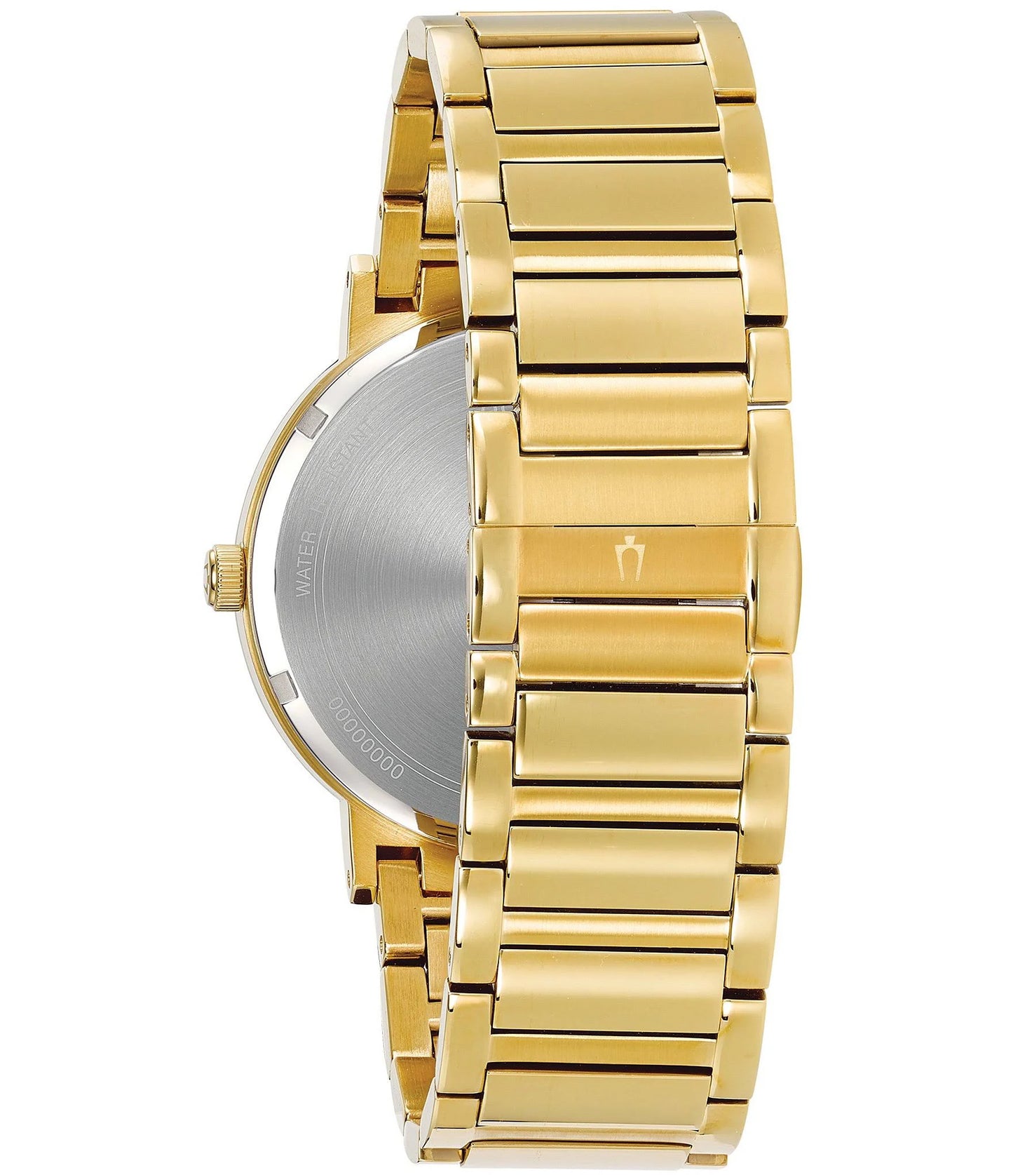 Bulova 97D116 men's Modern black dial yellow gold steel bracelet diamond watch