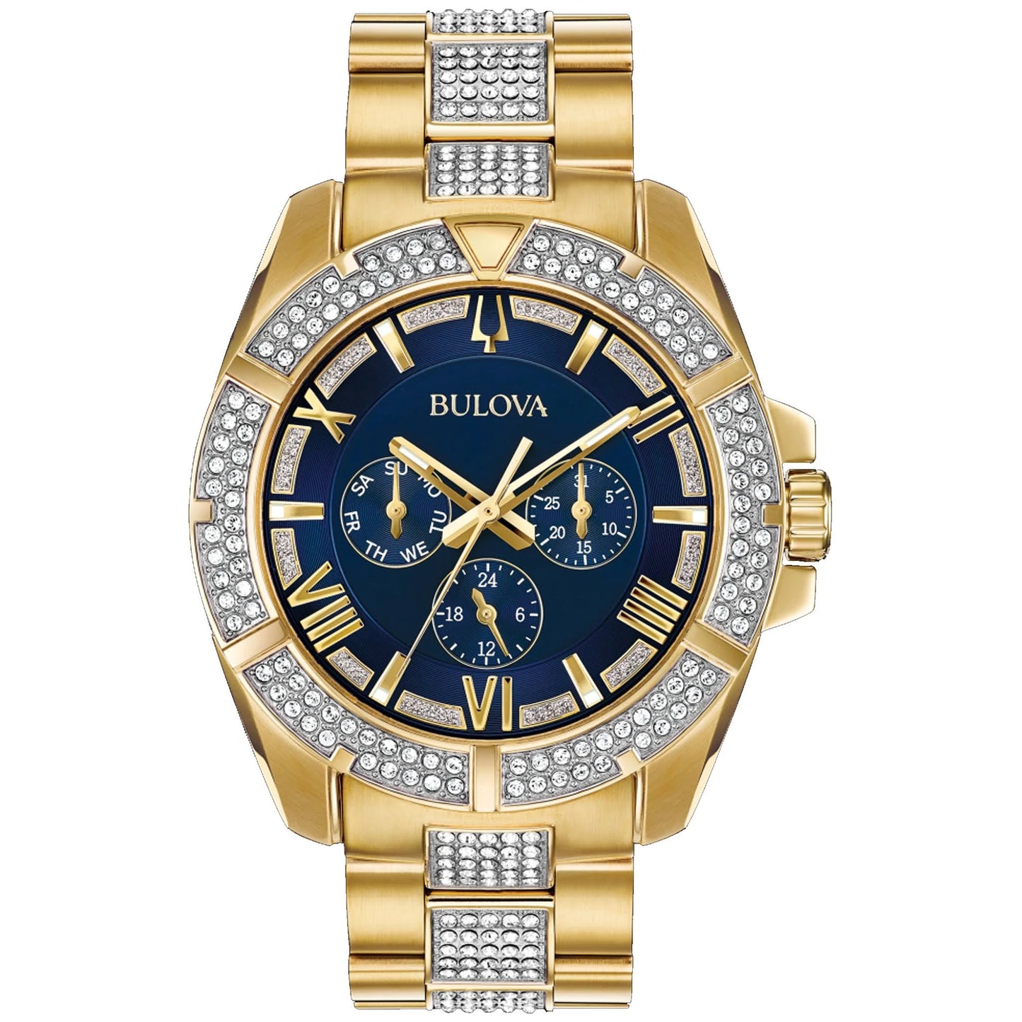 Bulova Men's Gold Crystal Watch 98C128