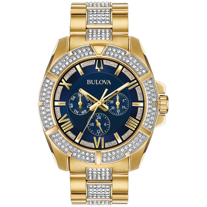 Bulova Men's Gold Crystal Watch 98C128