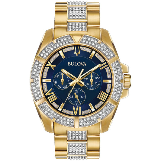 Bulova Men's Gold Crystal Watch 98C128