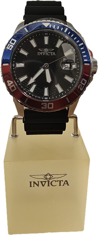 Invicta Pro Diver Men’s Watch Black Dial and Blue-Red Chronograph