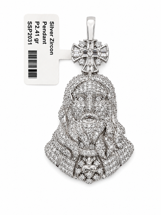 Sterling Silver CZ Religious Pendant – SSP2031