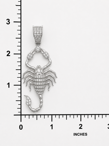 925 Sterling Silver Scorpion CZ Pendant