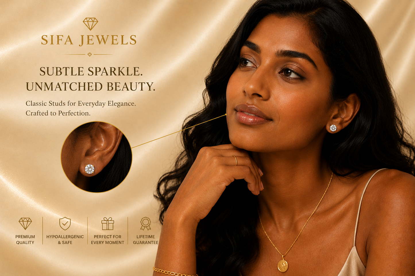 14K Yellow Gold Round Cubic Zirconia Stud Earrings