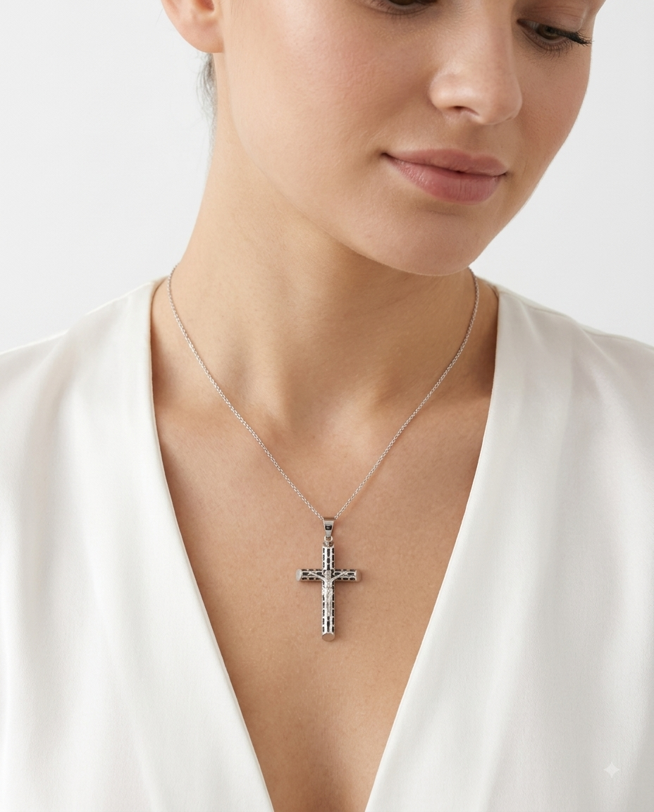 925 Sterling Silver Crucifix Cross Pendant