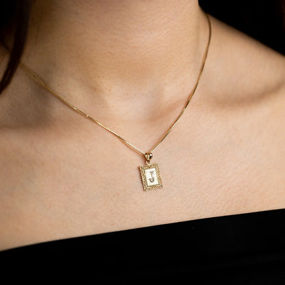10K Gold Filigree Initial Letter A Pendant – Unisex