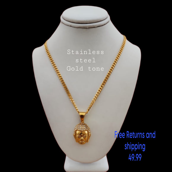 Stainless Steel Gold Plated Chain & Charm