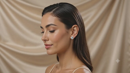 14K Gold Princess-Cut Stud Earrings