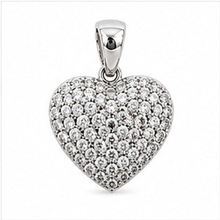 925 Sterling Silver Cluster Heart CZ Pendant