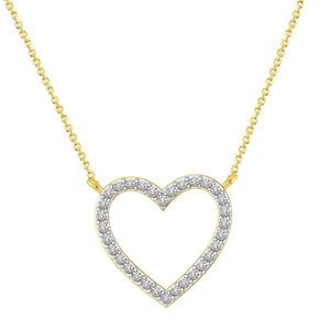 1/10 Heart Diamonds necklace 10K yellow gold