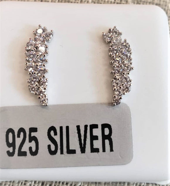Silver Earrings Leaf style