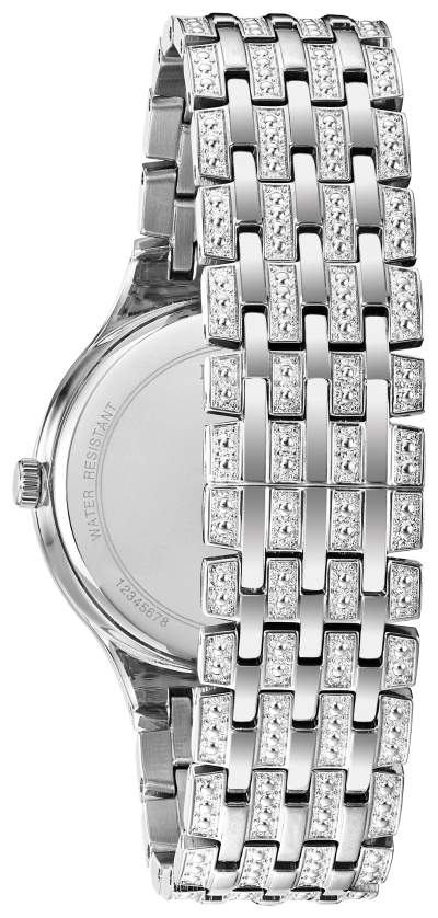BULOVA Swarovski® Crystals. Silver tone stainless steel