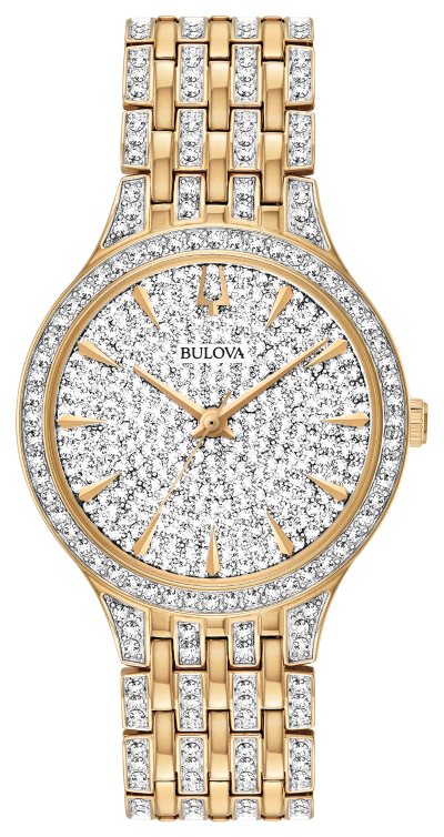 BULOVA PHANTOM Swarovski® Crystals. Gold and silver tone stainless steel