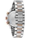 BULOVA SUTTON Six-hand chronograph silver and rose gold tone stainless steel case