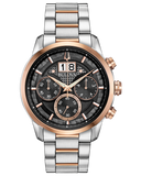 BULOVA SUTTON Six-hand chronograph silver and rose gold tone stainless steel case