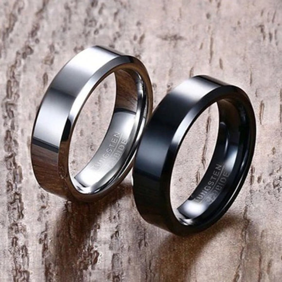Black Tungsten Carbide Men's Ring Wedding Engagement Ring for Man Jewelry 6mm Wide Anillos
